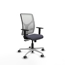 Motilla sincro malla blanca bali gris oscuro brazos 1D base aluminio  ruedas 65mm engomadas