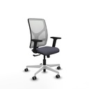 Motilla sincro malla blanca bali gris oscuro brazos 2D base blanca  ruedas 65mm engomadas