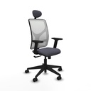 Motilla sincro malla blanca bali gris oscuro brazos 2D base piramidal cabecero fijo ruedas 65mm nailon