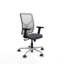Motilla sincro malla blanca bali gris oscuro brazos 2D base aluminio  ruedas 65mm engomadas