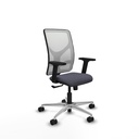 Motilla sincro malla blanca bali gris oscuro brazos 2D base aluminio  ruedas 65mm nailon