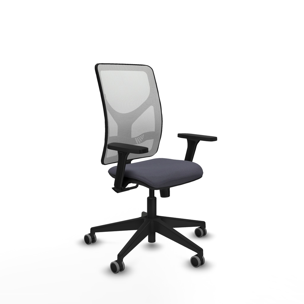 Motilla sincro malla blanca bali gris oscuro brazos 3D base piramidal  ruedas 65mm engomadas