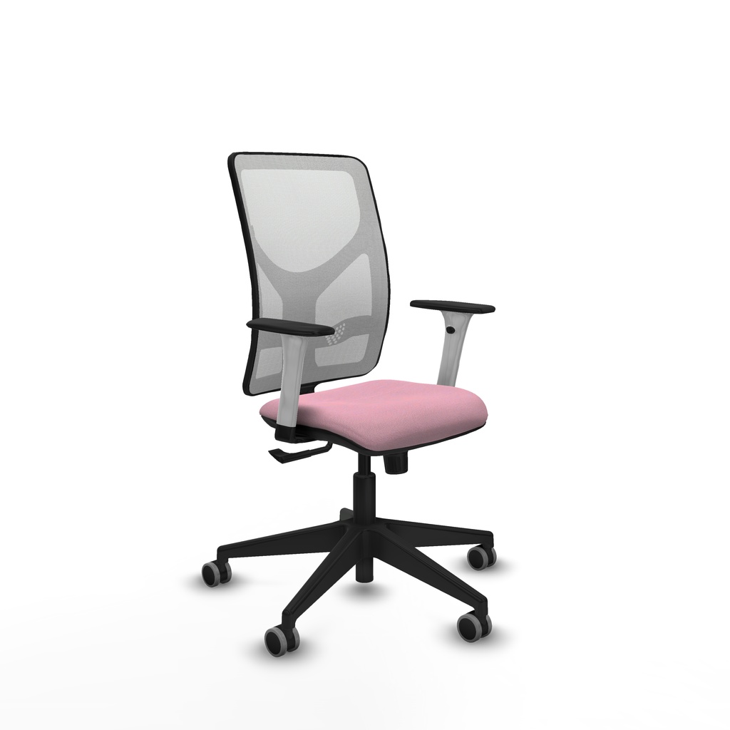 Motilla sincro malla blanca bali rosa brazos blancos base piramidal  ruedas 65mm engomadas