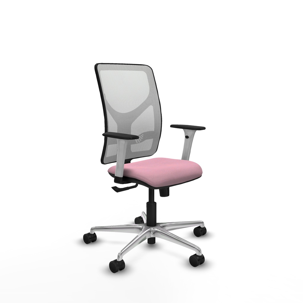 Motilla sincro malla blanca bali rosa brazos blancos base aluminio  ruedas 65mm nailon
