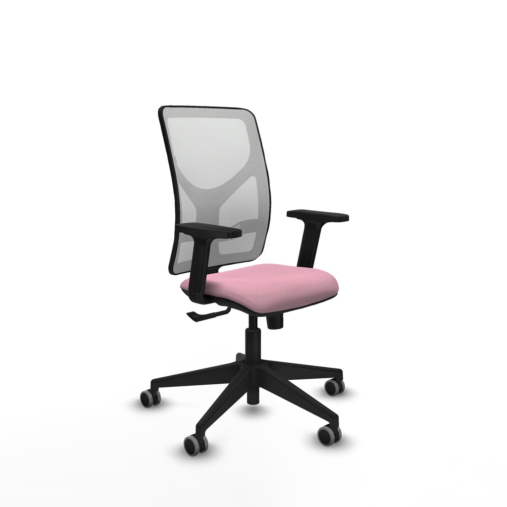 Motilla sincro malla blanca bali rosa brazos 2D base piramidal  ruedas 65mm engomadas