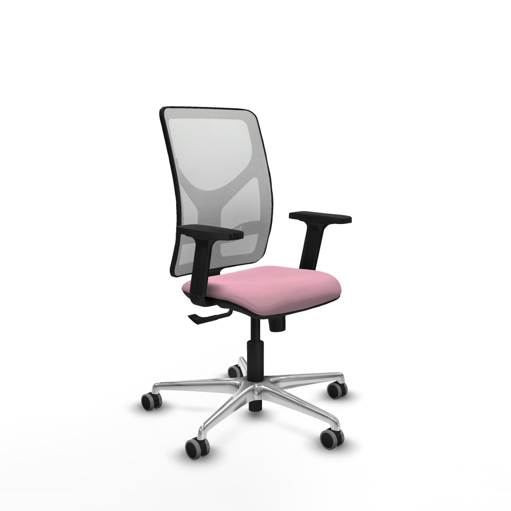 Motilla sincro malla blanca bali rosa brazos 2D base aluminio  ruedas 65mm engomadas