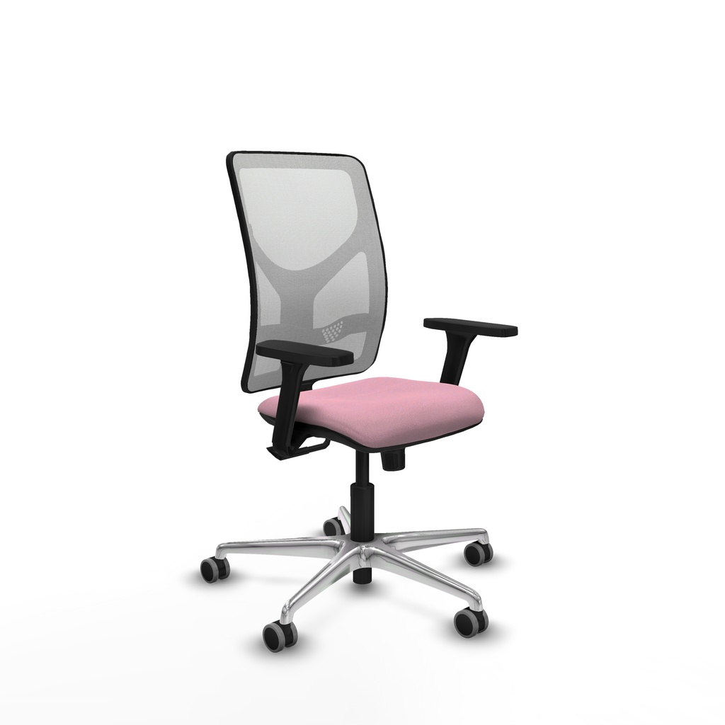 Motilla sincro malla blanca bali rosa brazos 3D base aluminio  ruedas 65mm engomadas