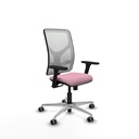 Motilla sincro malla blanca bali rosa brazos 3D base aluminio  ruedas 65mm engomadas