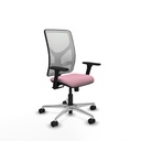 Motilla sincro malla blanca bali rosa brazos 3D base aluminio  ruedas 65mm nailon
