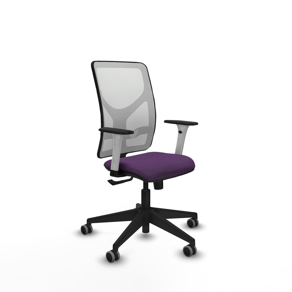Motilla sincro malla blanca bali morado brazos blancos base piramidal  ruedas 65mm engomadas