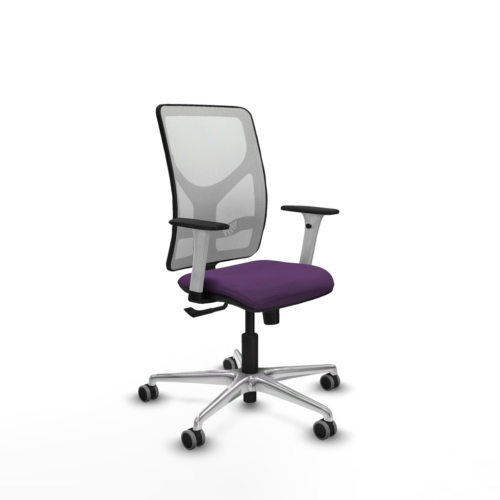 Motilla sincro malla blanca bali morado brazos blancos base aluminio  ruedas 65mm engomadas