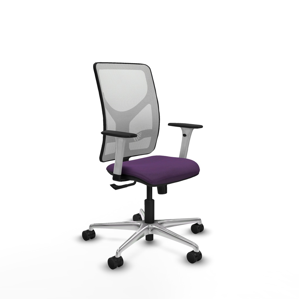 Motilla sincro malla blanca bali morado brazos blancos base aluminio  ruedas 65mm nailon