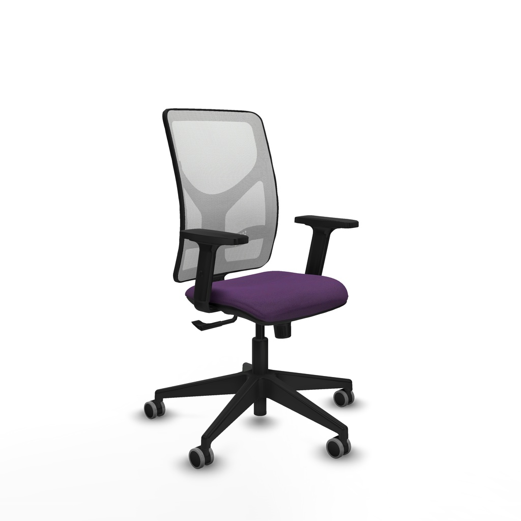 Motilla sincro malla blanca bali morado brazos 2D base piramidal  ruedas 65mm engomadas