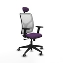 Motilla sincro malla blanca bali morado brazos 2D base piramidal cabecero fijo ruedas 65mm engomadas