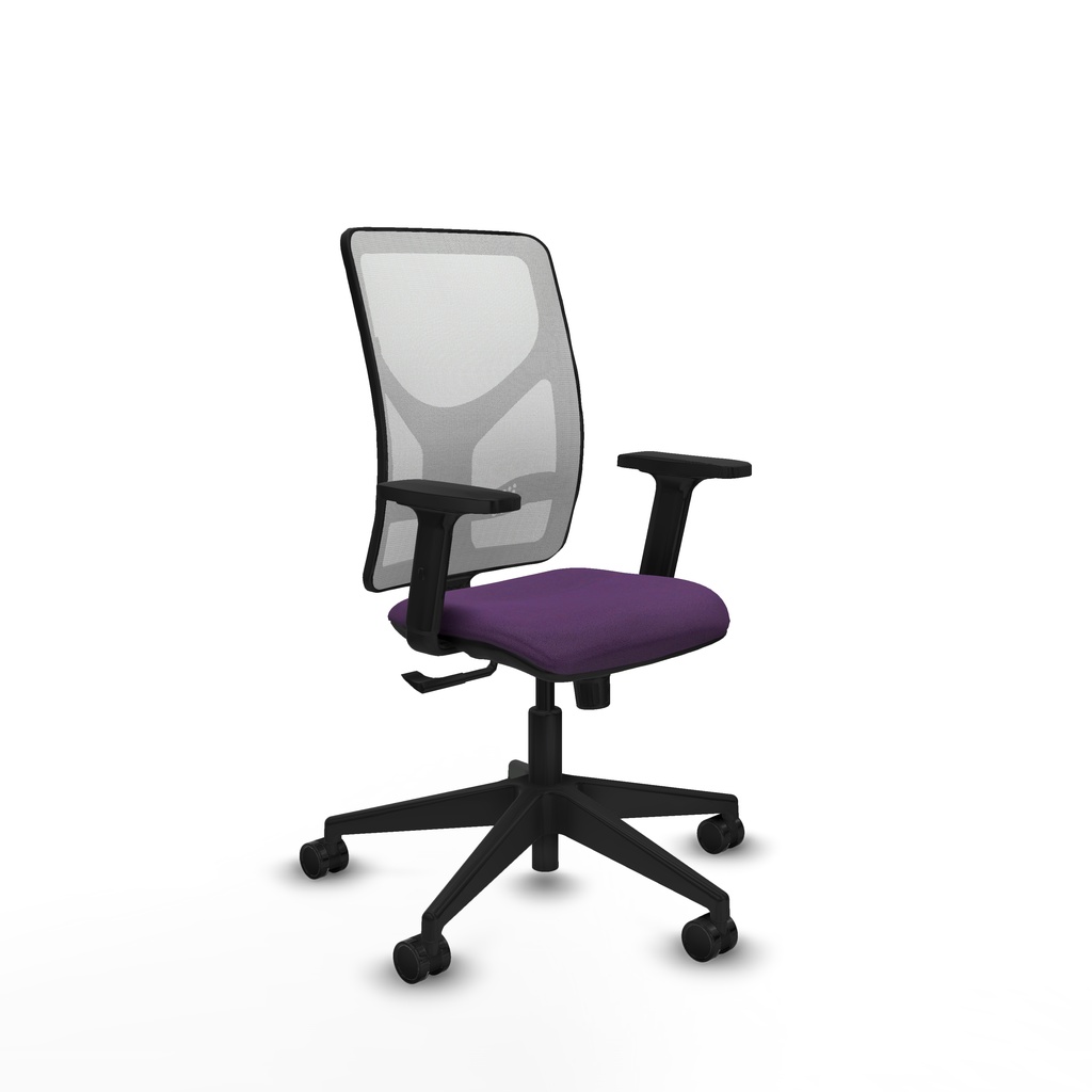 Motilla sincro malla blanca bali morado brazos 2D base piramidal  ruedas 65mm nailon