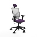 Motilla sincro malla blanca bali morado brazos 2D base piramidal cabecero fijo ruedas 65mm nailon