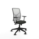 Motilla sincro malla blanca bali negro brazos blancos base piramidal  ruedas 65mm engomadas
