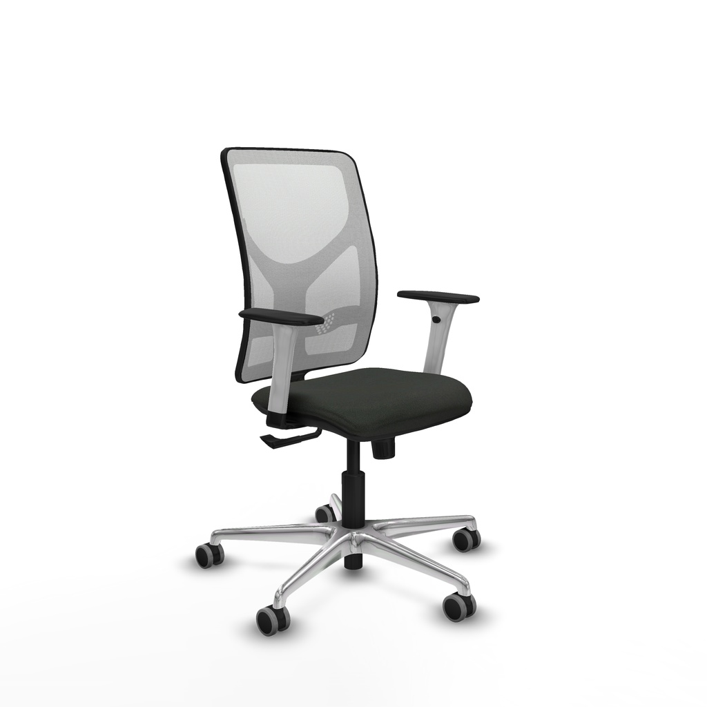 Motilla sincro malla blanca bali negro brazos blancos base aluminio  ruedas 65mm engomadas