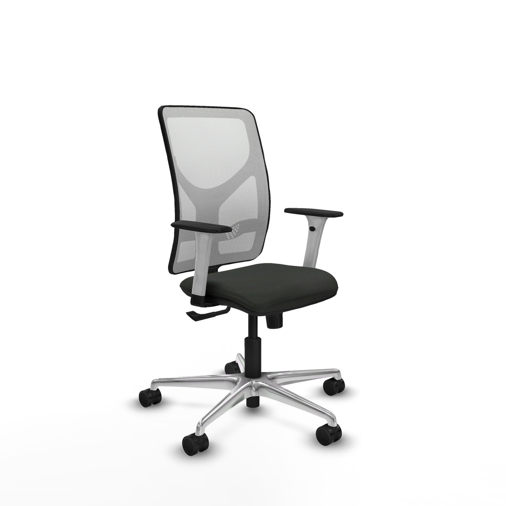 Motilla sincro malla blanca bali negro brazos blancos base aluminio  ruedas 65mm nailon