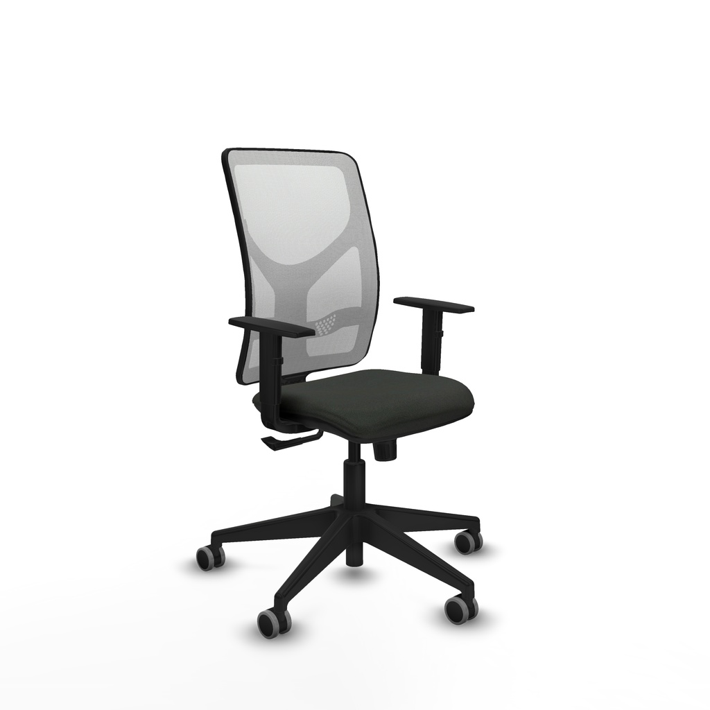 Motilla sincro malla blanca bali negro brazos 1D base piramidal  ruedas 65mm engomadas