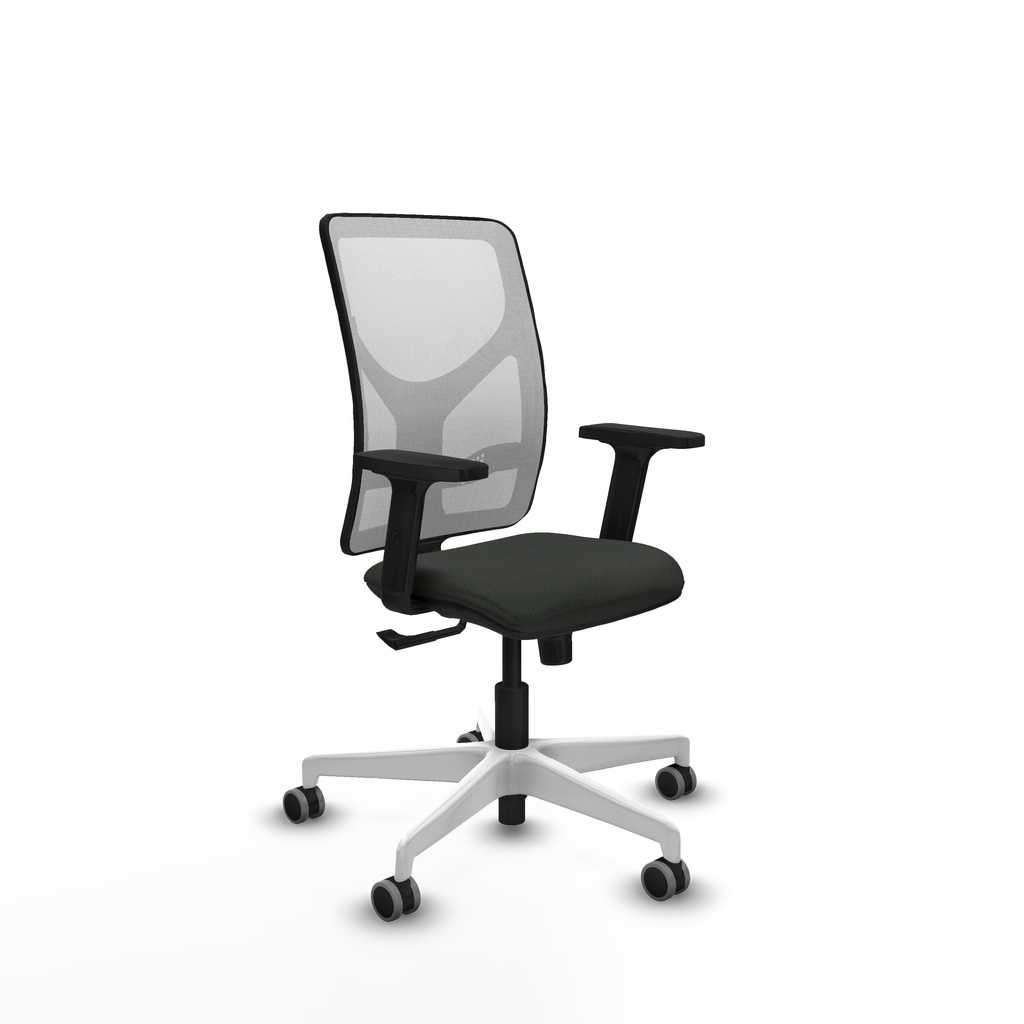 Motilla sincro malla blanca bali negro brazos 2D base blanca  ruedas 65mm engomadas