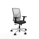 Motilla sincro malla blanca bali negro brazos 2D base blanca  ruedas 65mm nailon