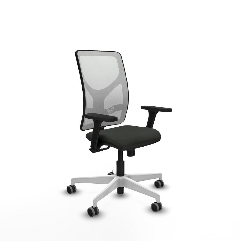 Motilla sincro malla blanca bali negro brazos 3D base blanca  ruedas 65mm engomadas