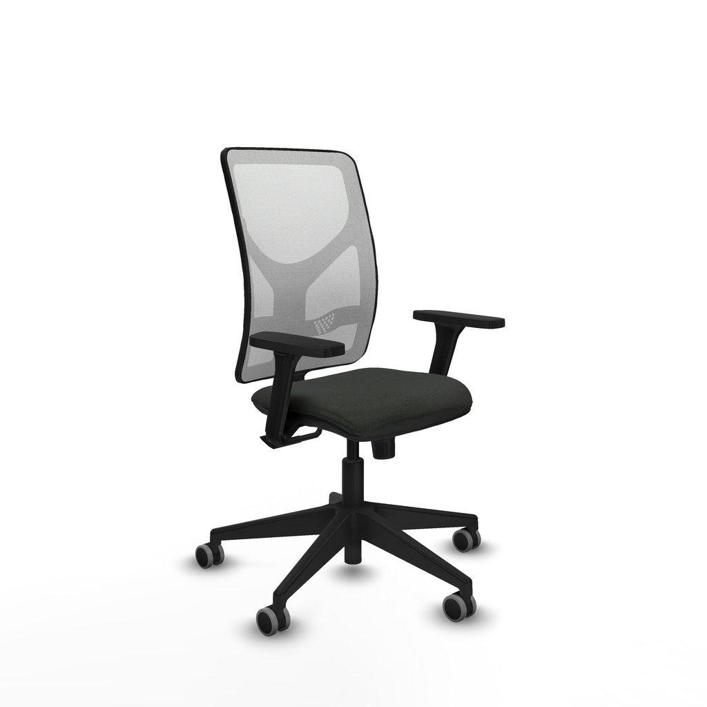 Motilla sincro malla blanca bali negro brazos 3D base piramidal  ruedas 65mm engomadas