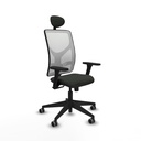 Motilla sincro malla blanca bali negro brazos 3D base piramidal cabecero fijo ruedas 65mm engomadas