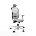 Motilla sincro malla blanca similpiel blanco brazos blancos base blanca cabecero fijo ruedas 65mm engomadas
