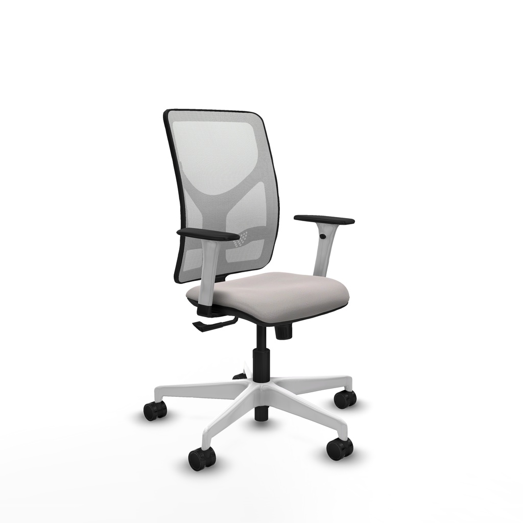 Motilla sincro malla blanca similpiel blanco brazos blancos base blanca  ruedas 65mm nailon