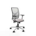 Motilla sincro malla blanca similpiel blanco brazos blancos base aluminio  ruedas 65mm engomadas