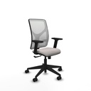 Motilla sincro malla blanca similpiel blanco brazos 2D base piramidal  ruedas 65mm nailon