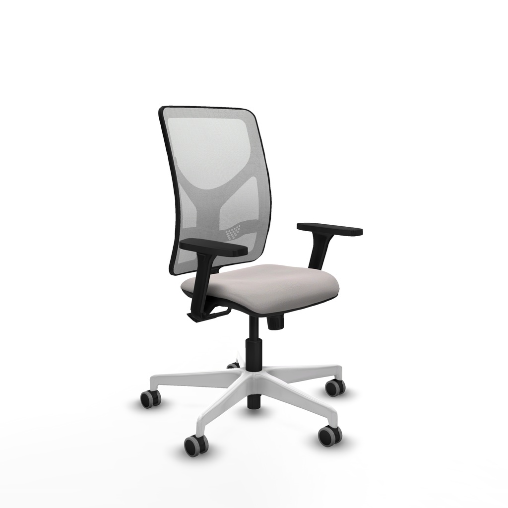 Motilla sincro malla blanca similpiel blanco brazos 3D base blanca  ruedas 65mm engomadas