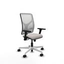 Motilla sincro malla blanca similpiel blanco brazos 3D base blanca  ruedas 65mm nailon