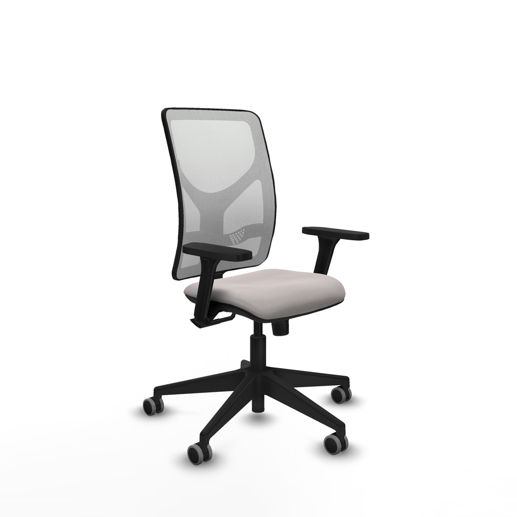 Motilla sincro malla blanca similpiel blanco brazos 3D base piramidal  ruedas 65mm engomadas