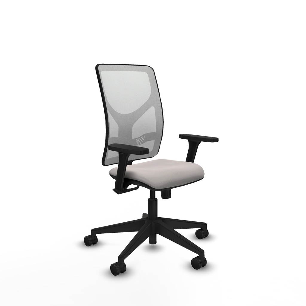 Motilla sincro malla blanca similpiel blanco brazos 3D base piramidal  ruedas 65mm nailon