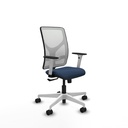 Motilla sincro malla blanca similpiel azul marino brazos blancos base blanca  ruedas 65mm nailon
