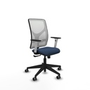 Motilla sincro malla blanca similpiel azul marino brazos blancos base piramidal  ruedas 65mm engomadas