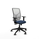 Motilla sincro malla blanca similpiel azul marino brazos 1D base piramidal  ruedas 65mm engomadas