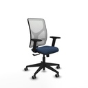Motilla sincro malla blanca similpiel azul marino brazos 2D base piramidal  ruedas 65mm engomadas