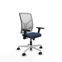 Motilla sincro malla blanca similpiel azul marino brazos 3D base blanca  ruedas 65mm nailon
