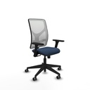 Motilla sincro malla blanca similpiel azul marino brazos 3D base piramidal  ruedas 65mm engomadas
