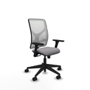 Motilla sincro malla blanca similpiel gris brazos 3D base piramidal  ruedas 65mm nailon
