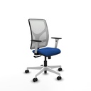Motilla sincro malla blanca similpiel azul brazos blancos base blanca  ruedas 65mm nailon