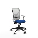 Motilla sincro malla blanca similpiel azul brazos blancos base piramidal  ruedas 65mm engomadas