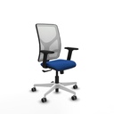 Motilla sincro malla blanca similpiel azul brazos 2D base blanca  ruedas 65mm engomadas
