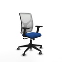 Motilla sincro malla blanca similpiel azul brazos 2D base piramidal  ruedas 65mm engomadas