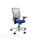 Motilla sincro malla blanca similpiel azul brazos 3D base blanca  ruedas 65mm nailon