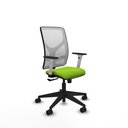 Motilla sincro malla blanca similpiel pistacho brazos blancos base piramidal  ruedas 65mm nailon